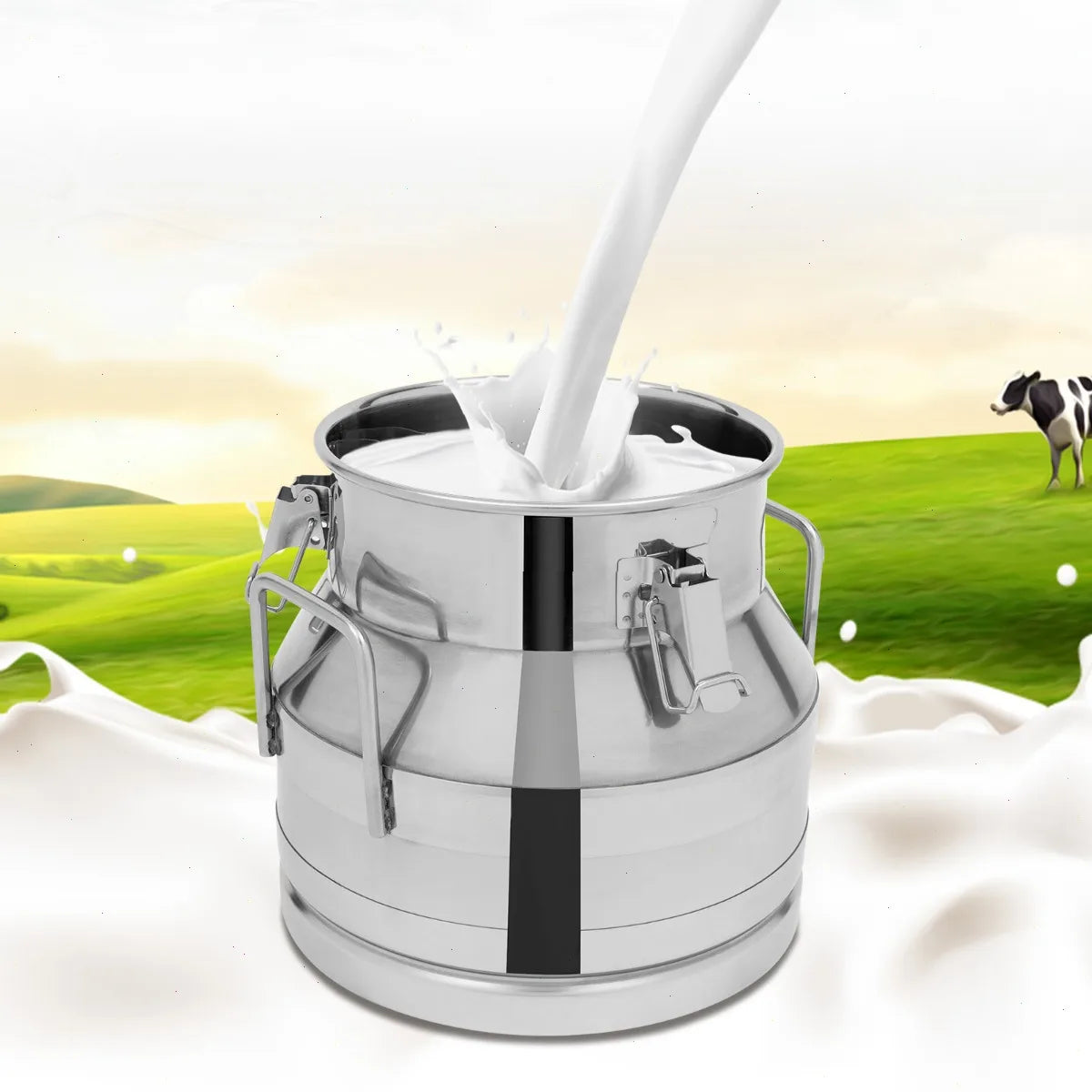 Bymaocar Stainless Steel Milk Can With Airtight Silicone Seal