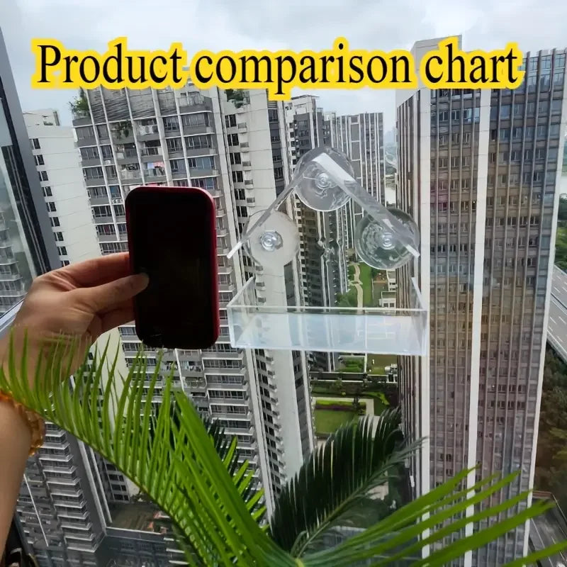Transparent Acrylic Window Bird Feeder With Suction Cups