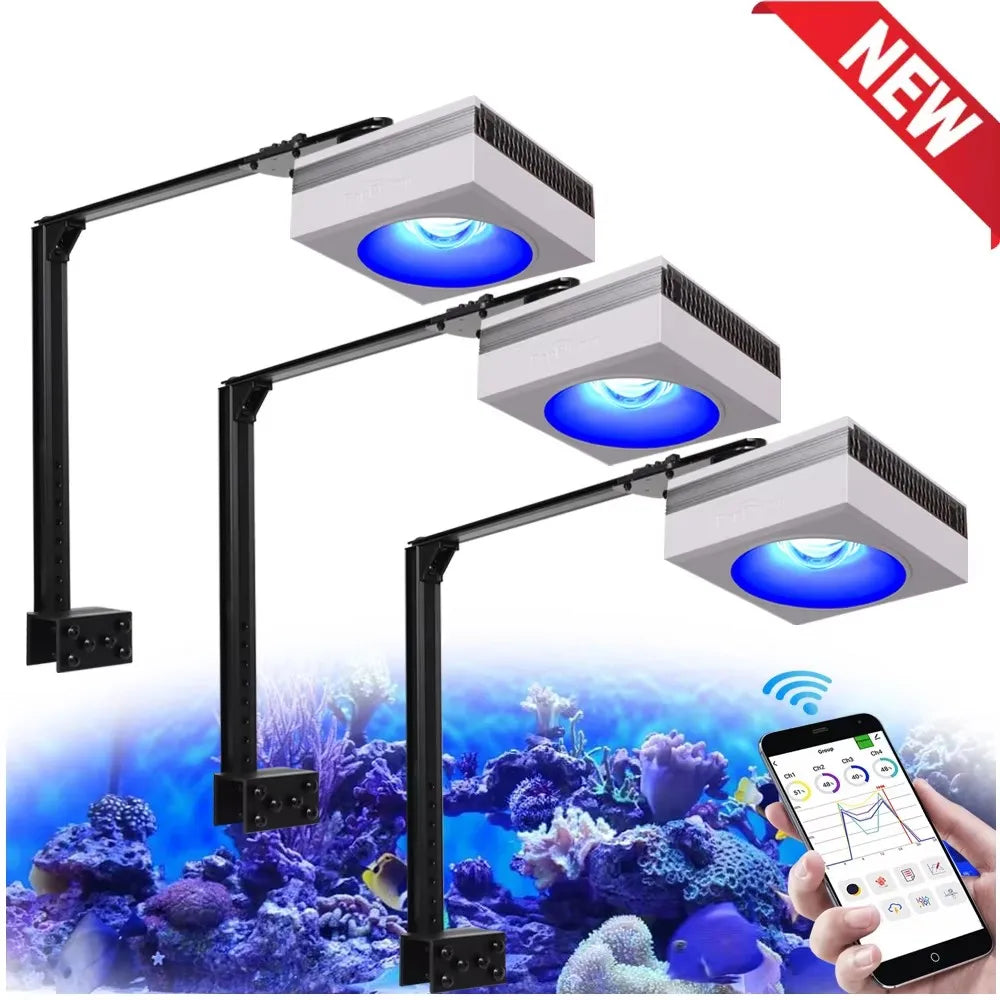 PopBloom RL90 WiFi LED Aquarium Light Full Spectrum Reef Lamp