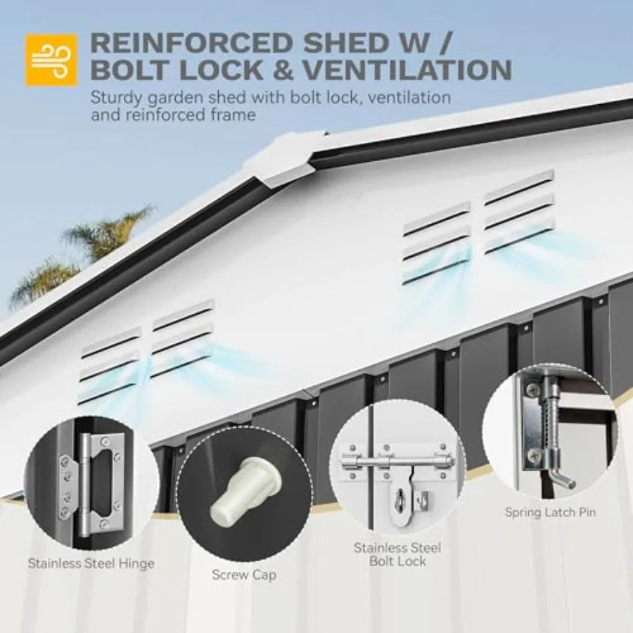 Mdng Plastic Outdoor Storage Shed For Backyard And Patio