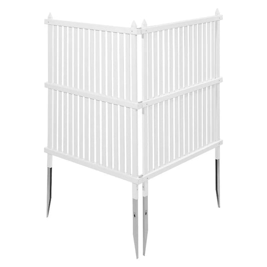 2 Panels Outdoor Privacy Screen 36 x 45 in Air Conditioner Fence with 19.7 in Ground Stakes Pool Equipment Enclosure Strip Viny