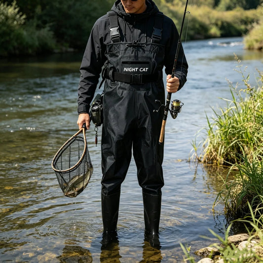 Night Cat Waterproof Fishing Waders With Bootfoot And Belt