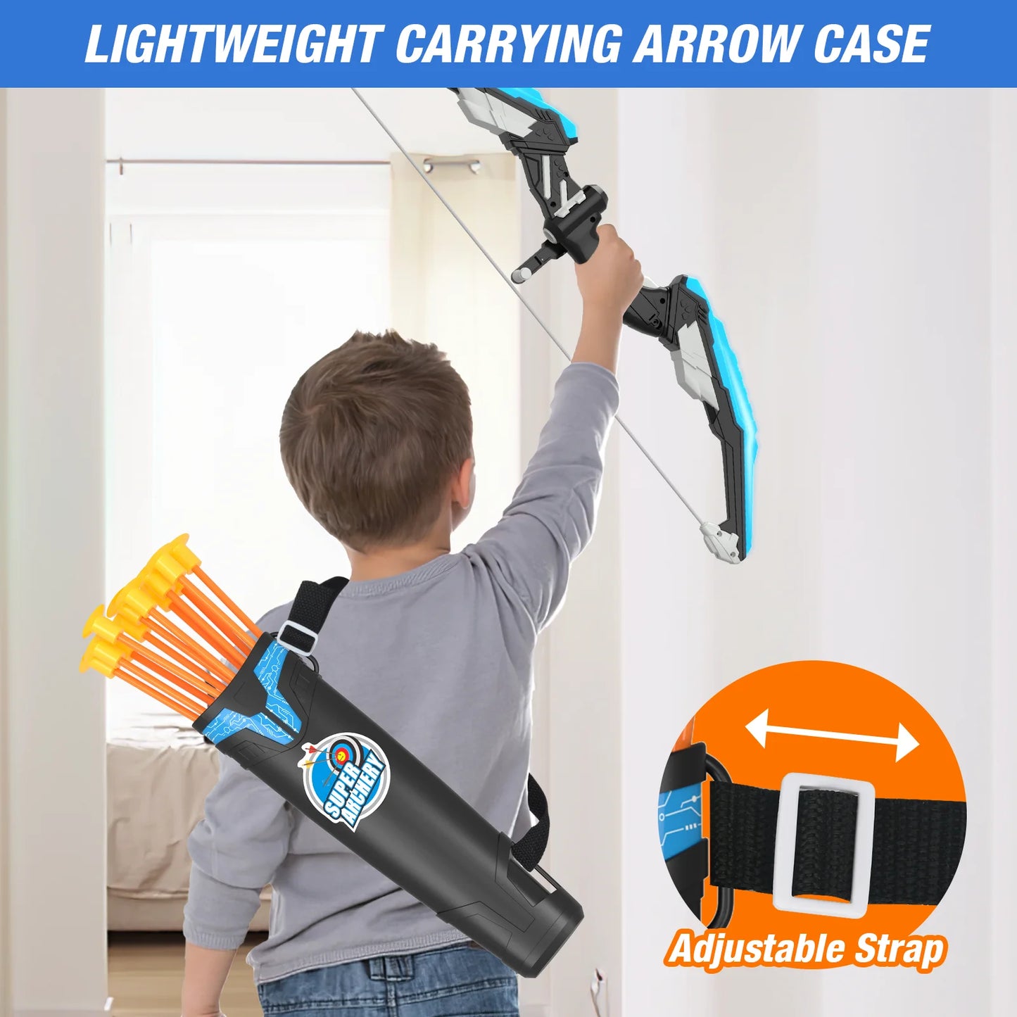 Bow and Arrow for Kids, LED Light Up Archery Set with 12 Suction Cup Arrows, 1 Standing Target, 3 Score Targets & 1 Quiver, Indoor Outdoor Sport Gifts for Boys Girls Ages 3+,Birthday Halloween Christmas Gift