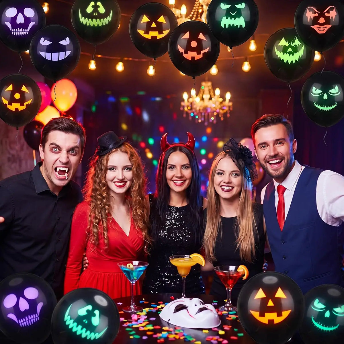 Halloween Neon Glow Ghost Latex Balloon Party Supplies