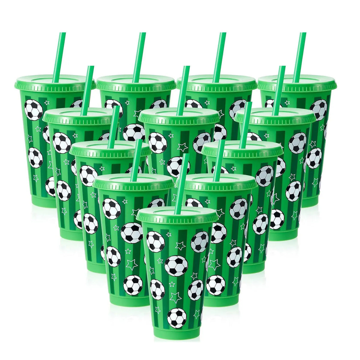 Football Themed Reusable Plastic Sports Party Drinking Tumbler