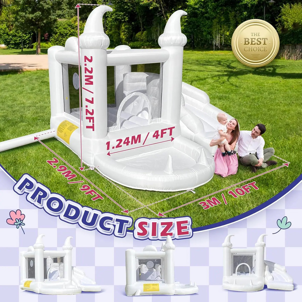 Vancen Inflatable Bounce House With Blower For Kids