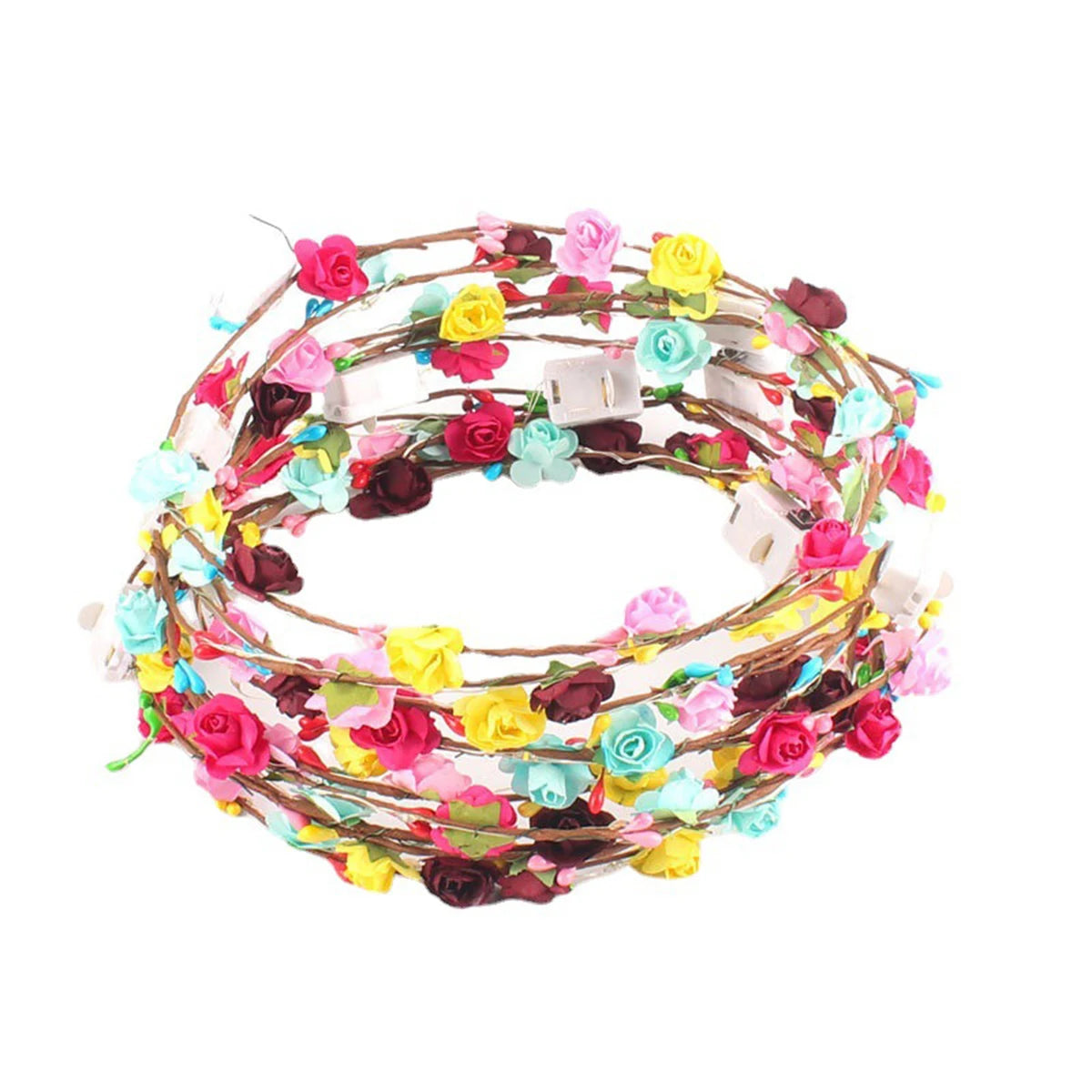 Paper Rose LED Wreath Headbands For Wedding Party Hair Accessories