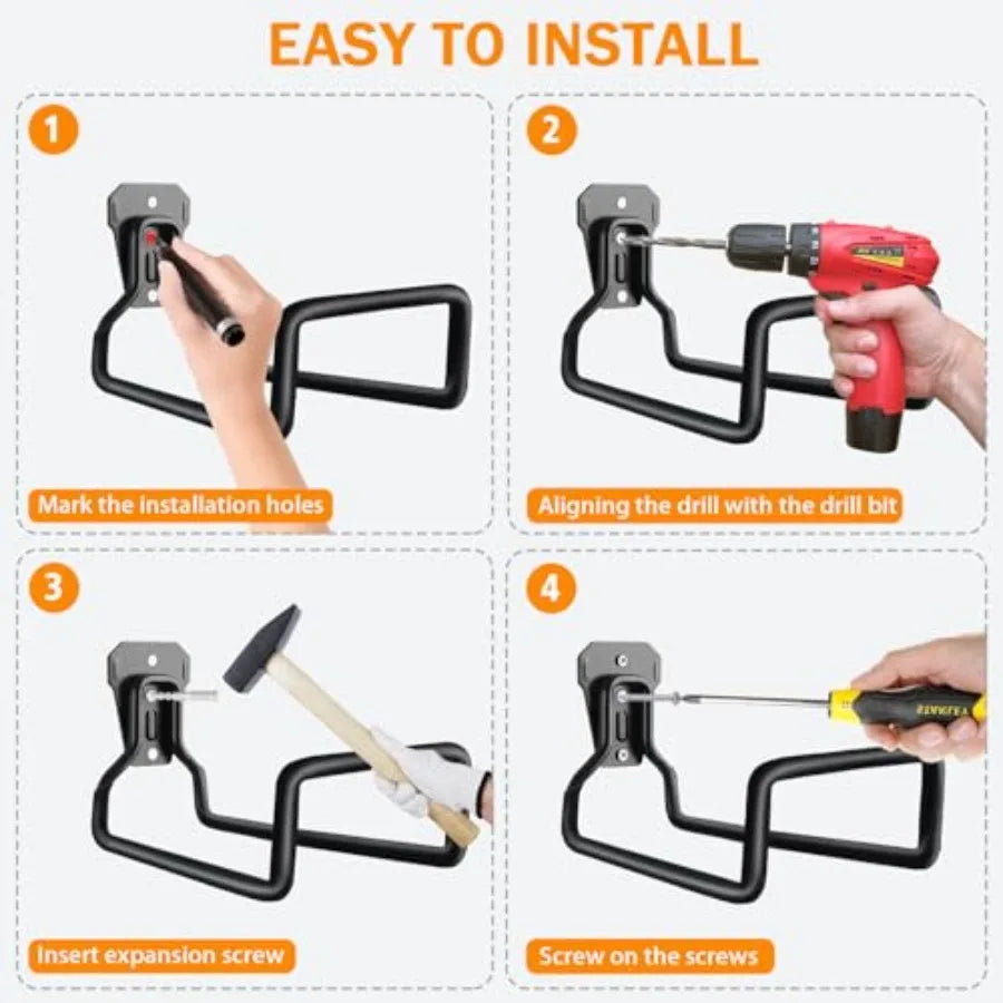 Heavy Duty Metal Garden Hose Hanger Wall Mount Storage Rack