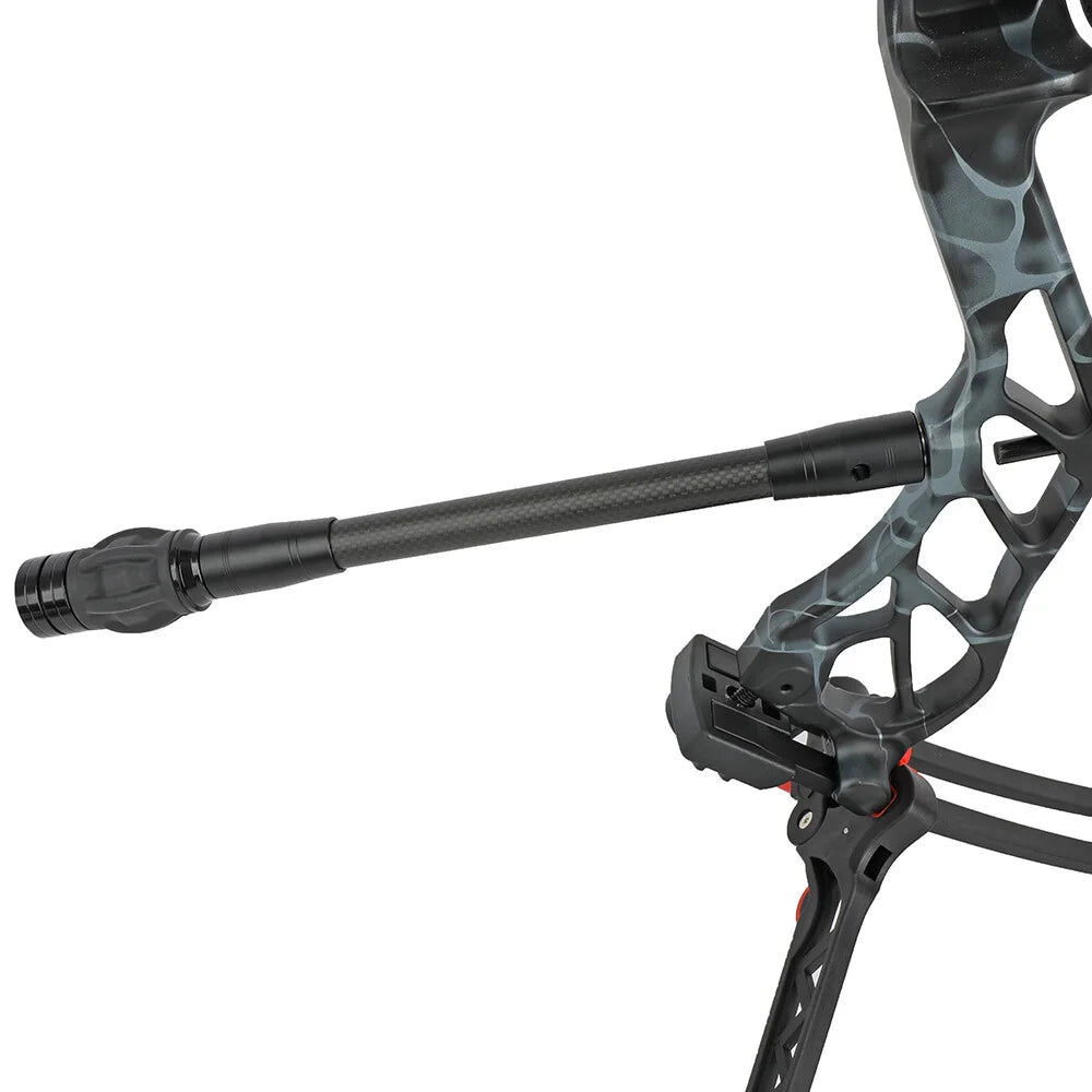3K Carbon Compound Bow Stabilizer Balance Bar 6/8/10/12/15 Inch Shock Absorbing Vibration Dampening Rod Lightweight Archery Accessory for Outdoor Target Shooting and Small Game Hunting Equipment
