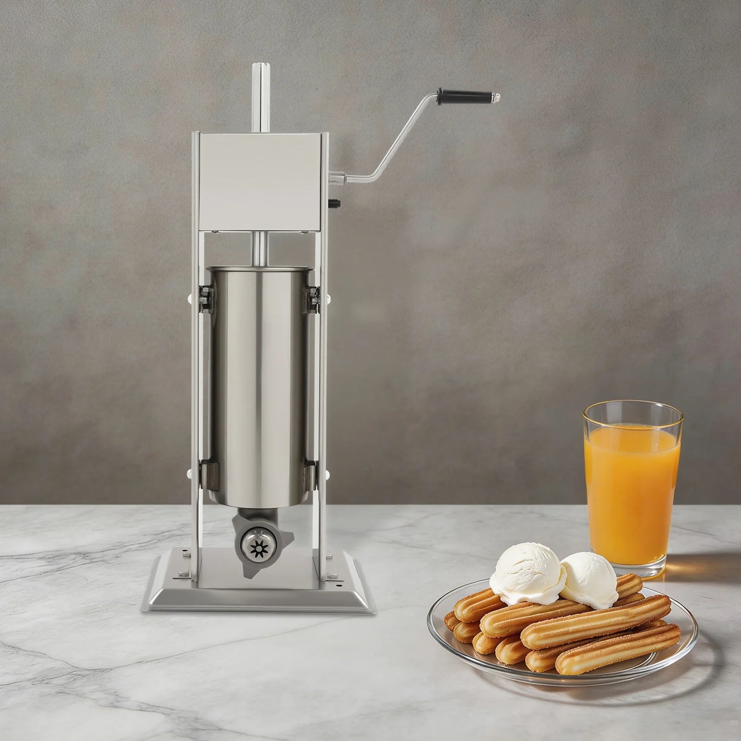 Bymaocar Manual Churros Machine Vertical Stainless Steel Churro Maker