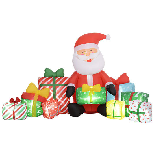Christmas Inflatable Santa Claus With Gift Boxes Led Lights