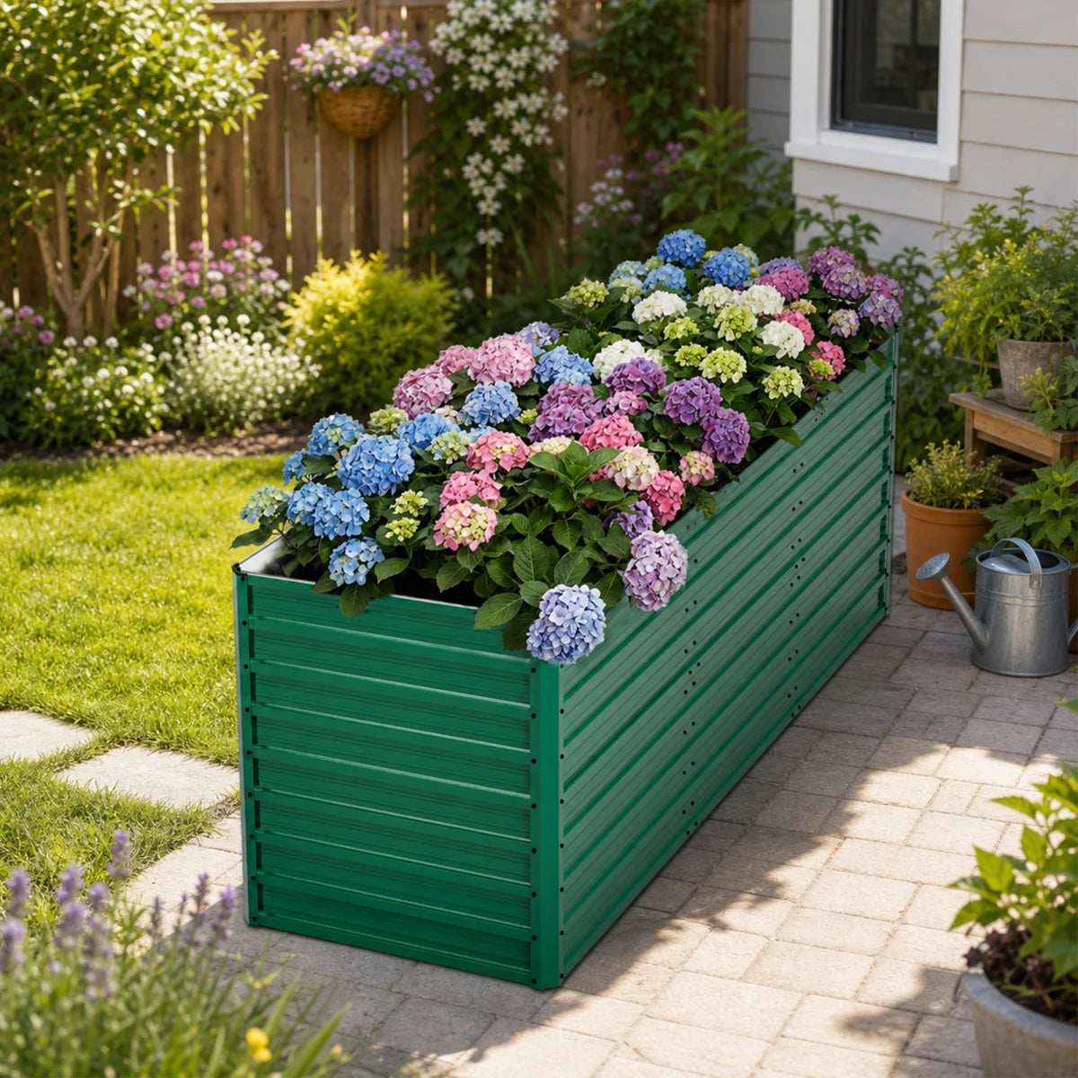 4x3x1ft Metal Raised Garden Bed,Deep Root Outdoor Galvanized Planter Box,Patio Kit Planting Beds for Vegetables Flowers Herb,Black