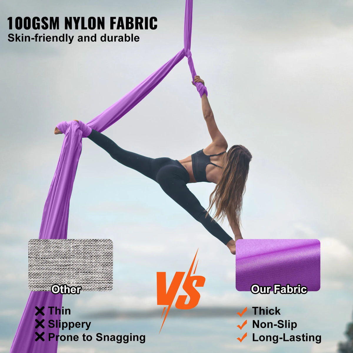 VEVOR Premium Nylon Aerial Yoga Hammock And Swing Fitness Kit