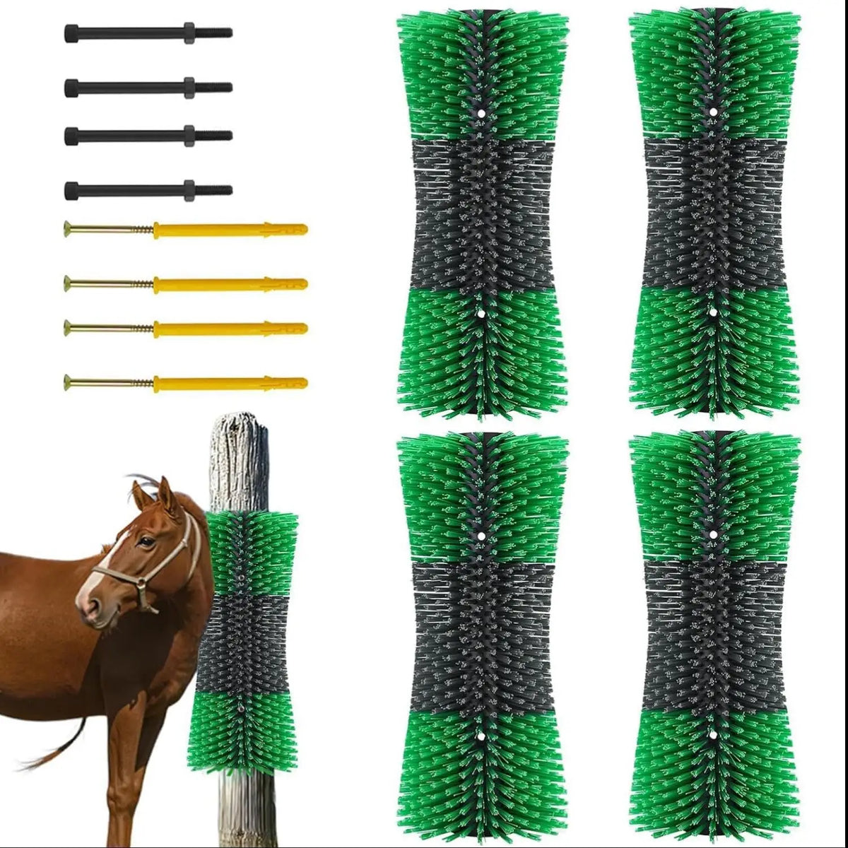 2PCS Livestock Grooming Brush Horse Brushes for Grooming, Cow Brush Itch Relief Equine Cattle Massage Brushes Goat Sheep Pig Relief Back Scratching