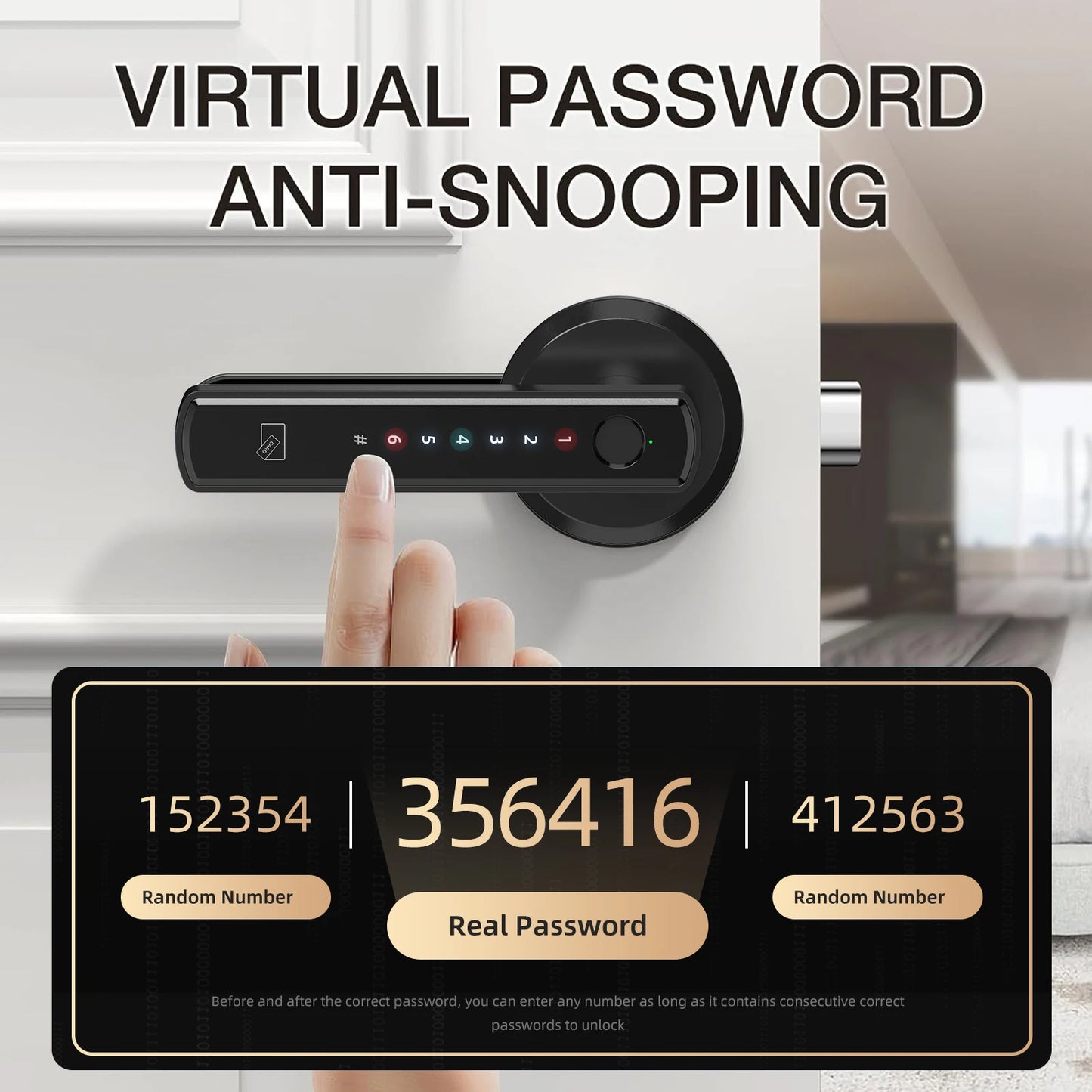 Viladepot Handle Smart Lock Fingerprint Bluetooth Touchscreen Keypad