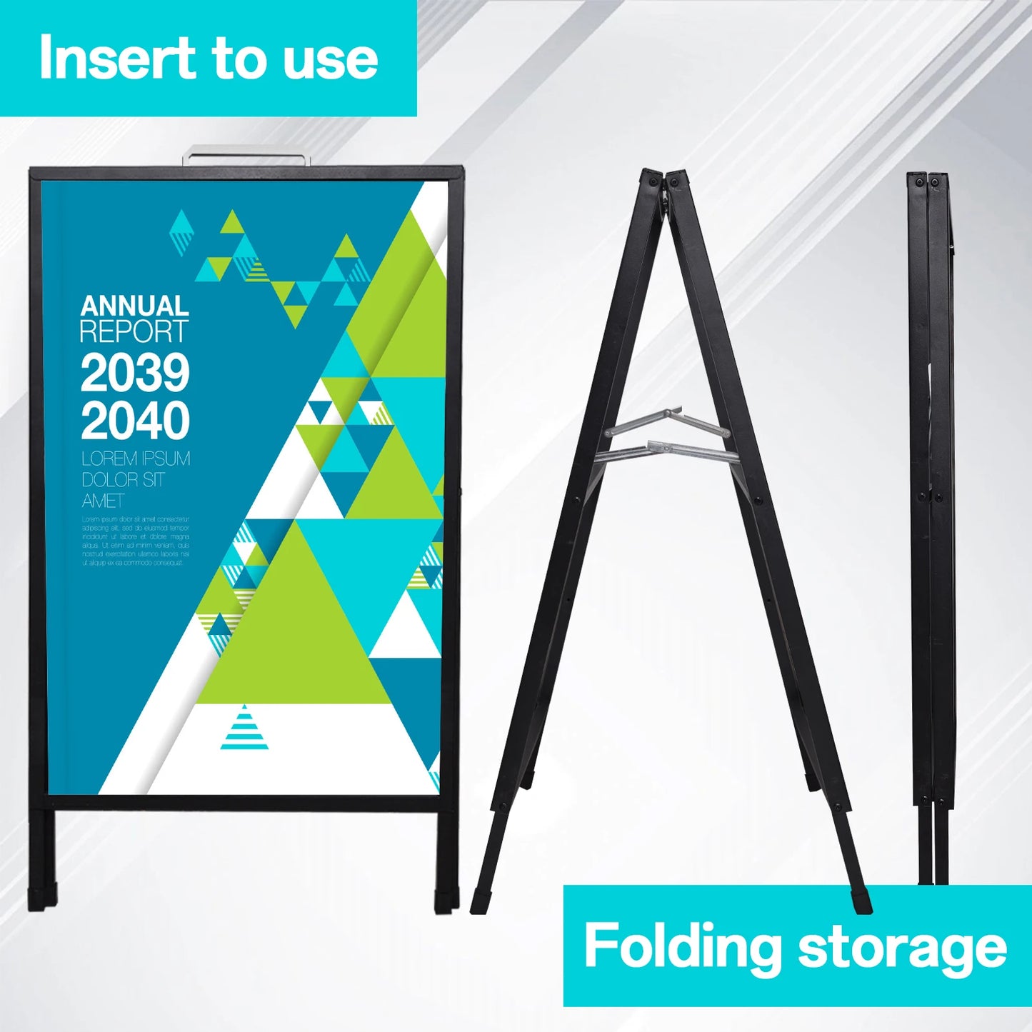 Heavy Duty Metal Double Sided A Frame Poster Display Stand