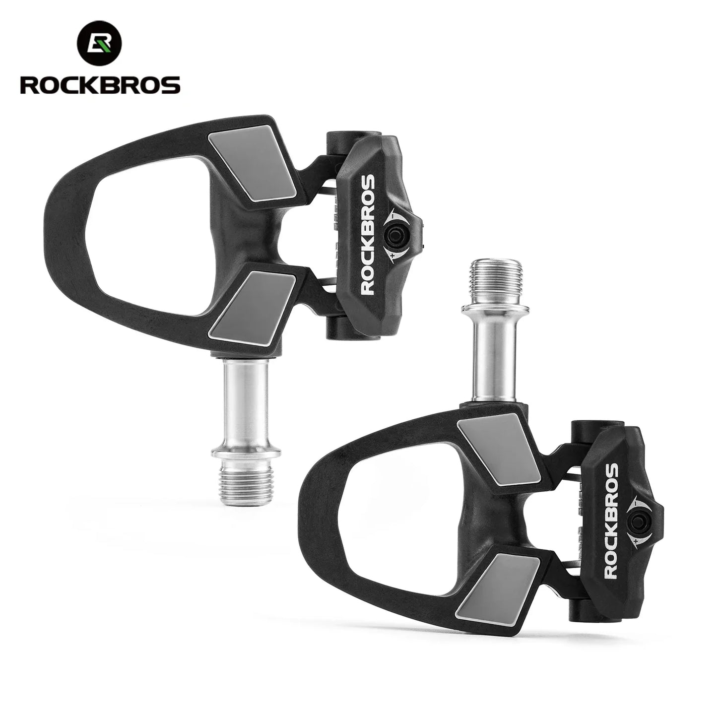 ROCKBROS Road Bike Lock Pedal Carbon Fiber Lightweight Faster Self-Locking Pedal Aluminum Alloy SPD Lock Pedal with Lock Cleats