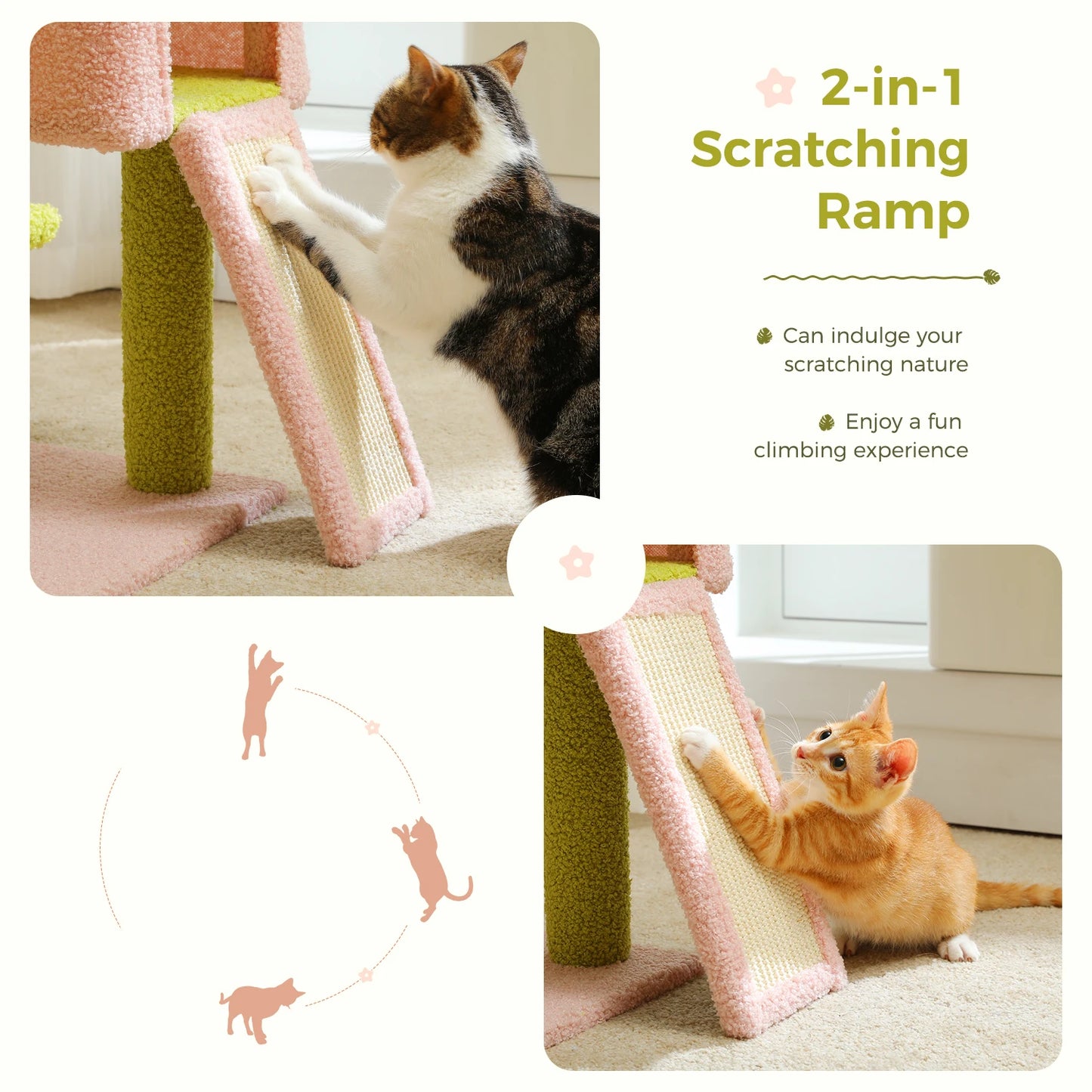 PAWZ Road Flower Cat Tree With Sisal Scratching Posts