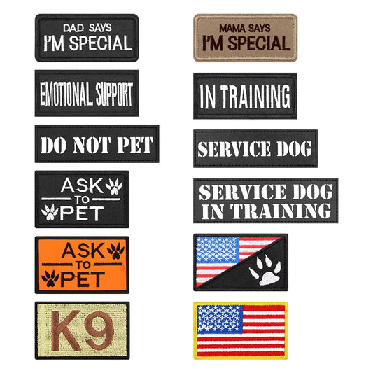 Custom Tactical Patch Bundle For Dog Harness Collar ID Tags