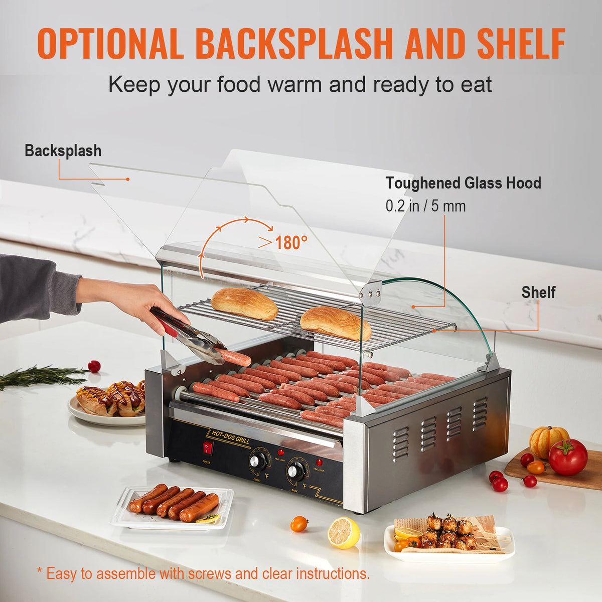 SucceBuy Stainless Steel Hot Dog Roller Sausage Grill Machine