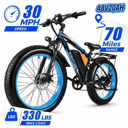 EOEOTWO 1500W Electric Bike 30MPH 960Wh Battery Adult Fat Tire