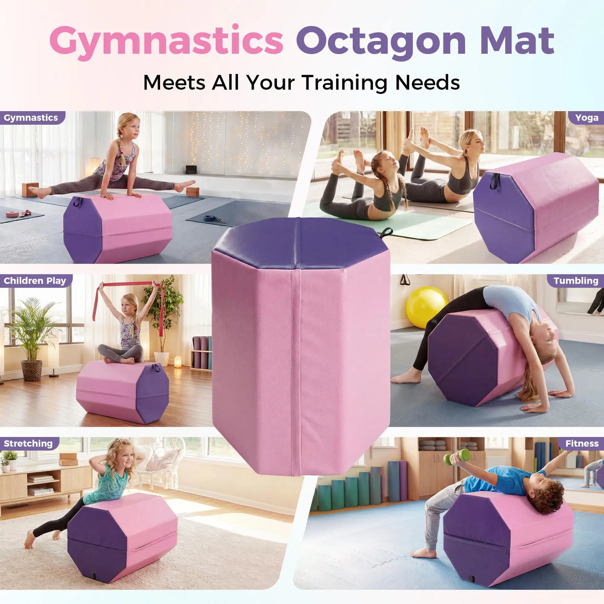 Octagon Backbend Somersault Trainer Mat for Gymnastics and Cheerleading