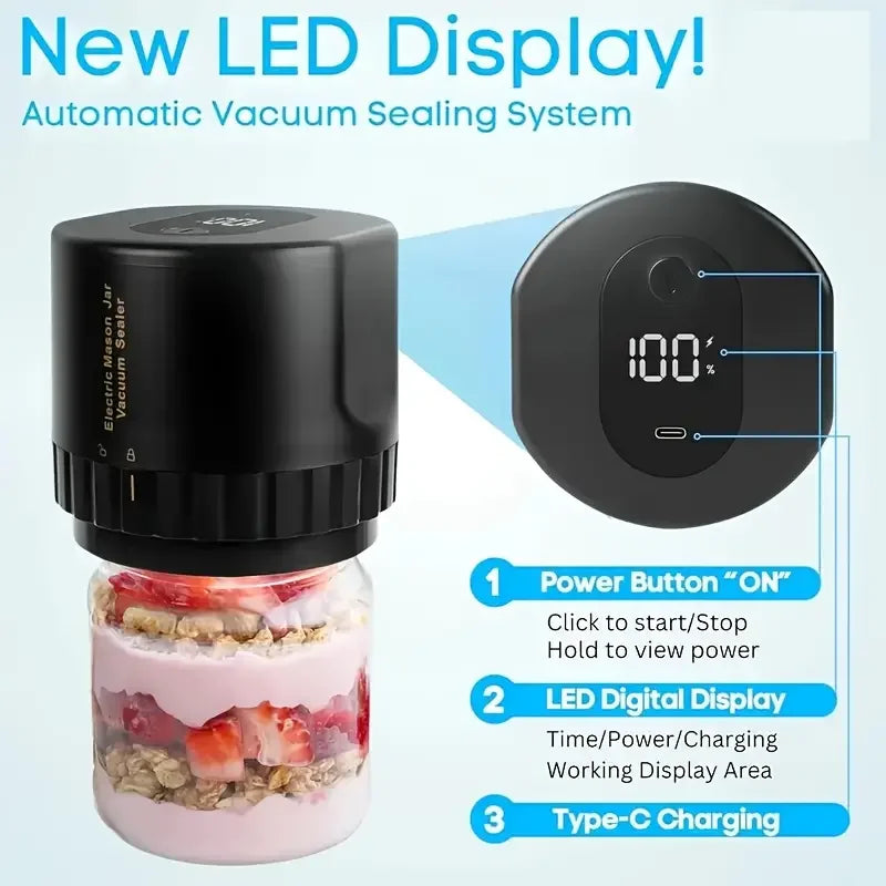 Automatic Electric Mason Jar Vacuum Sealer For Food Preservation
