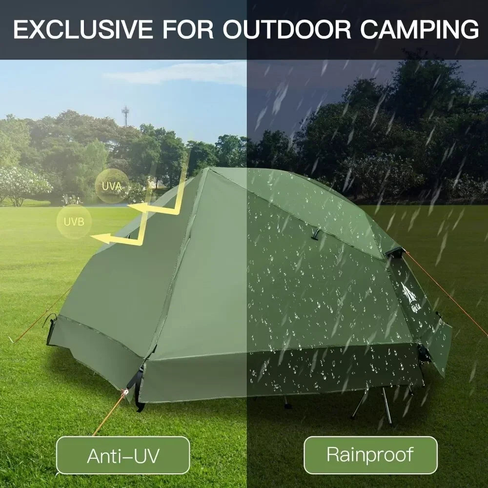 Night Cat Camping Cot Tent Waterproof 1-Person Off-Ground Combo Cot Bed