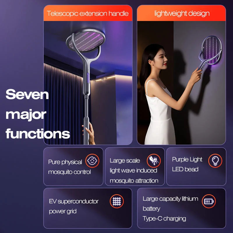 Portable Electric Mosquito Swatter With UV Lure Lamp