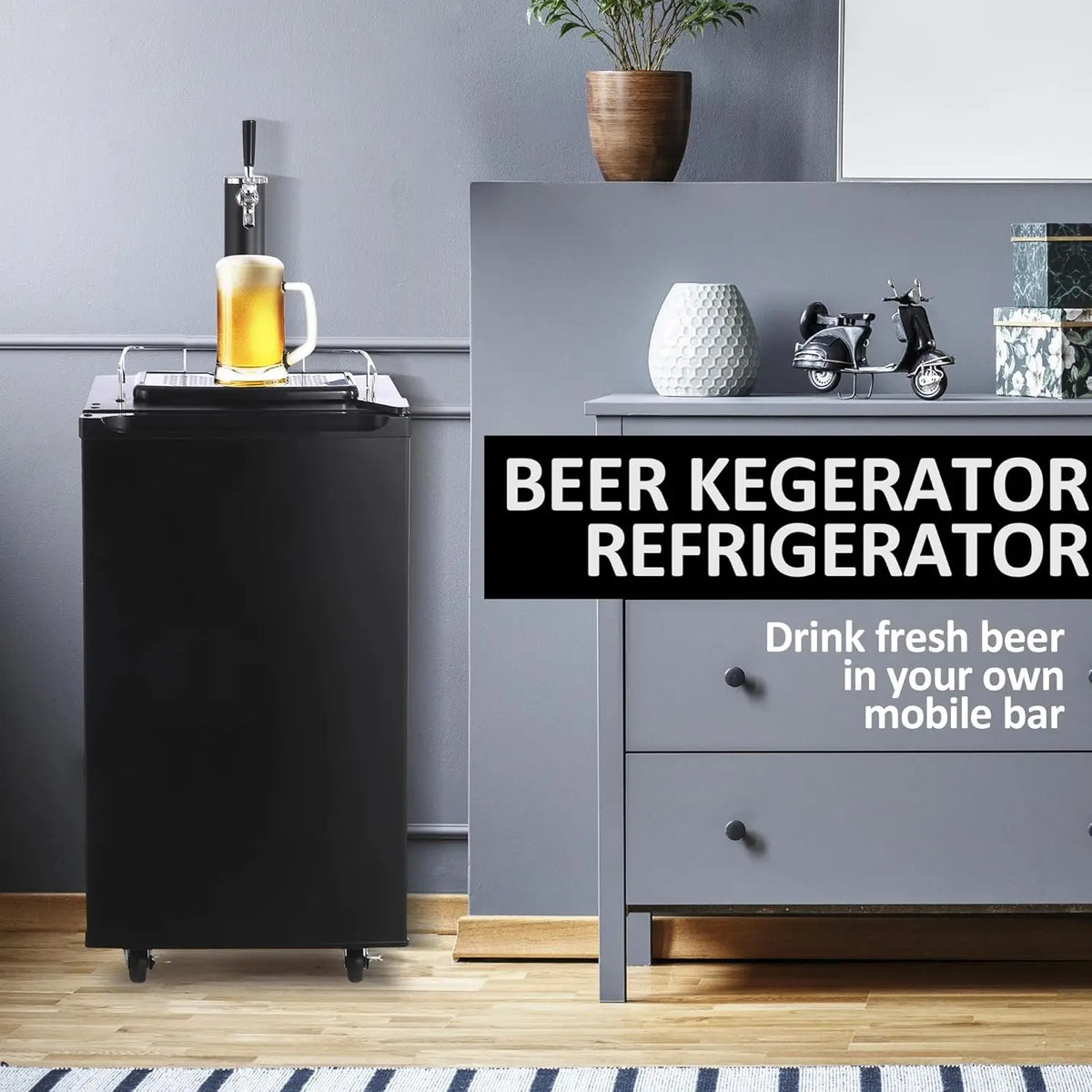 Twister Ck Beer Kegerator Stainless Steel Draft Station With Drip Tray