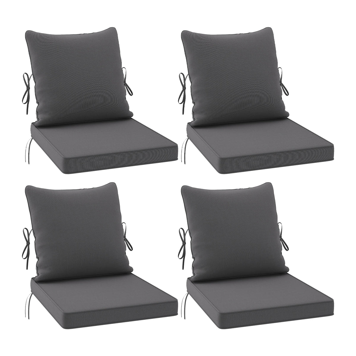 Outdoor Chair Cushions Set of 2, 24"× 24" Outdoor Sofa Replacement Cushions with Removable Cover for Patio Furniture