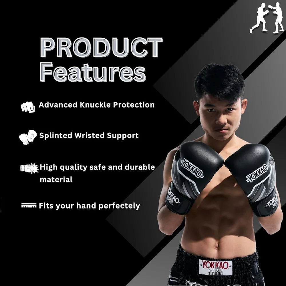 Yokkauaa Essential Muay Thai Boxing Gloves With Foam Padding