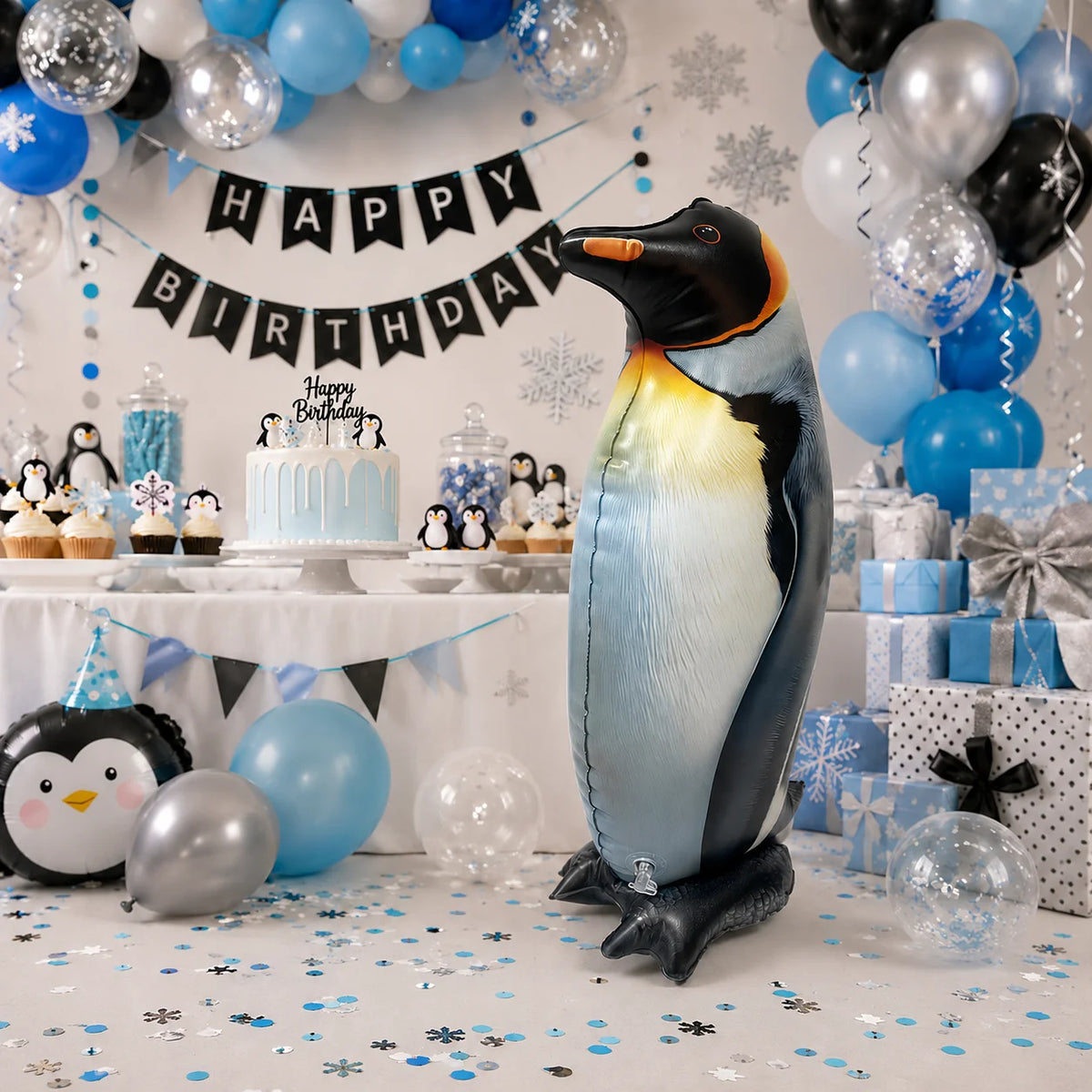 Inflatable Penguin Pool Party Decoration for Outdoor Celebrations