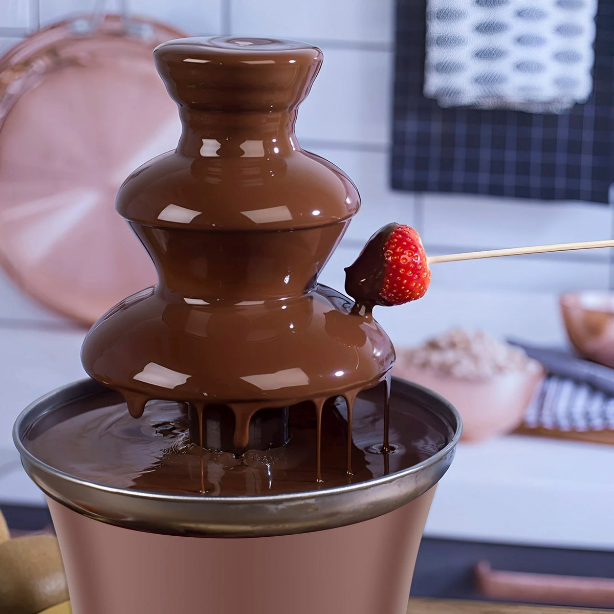 Electric 3 Layer Chocolate Fountain Machine For Cheese And Candy