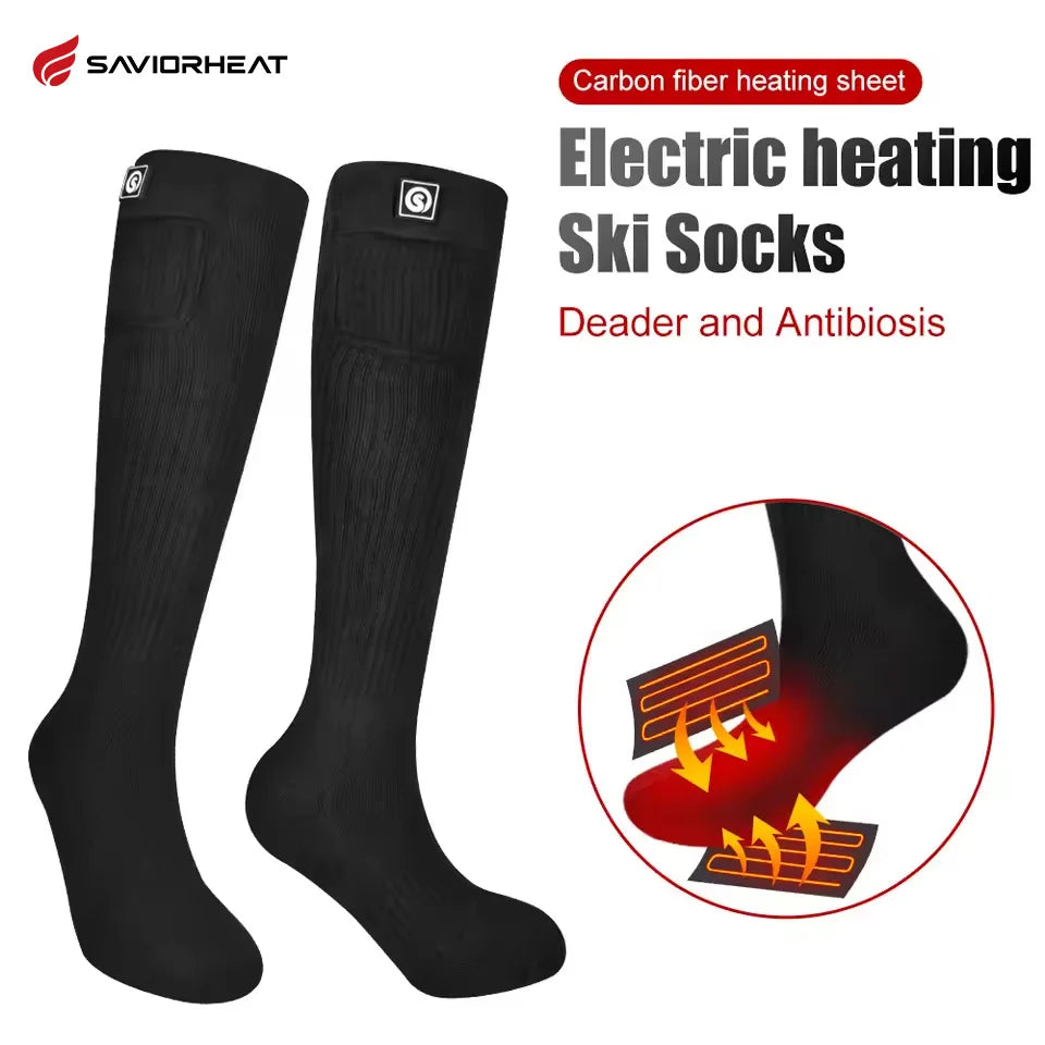 SAVIOR Heated Winter Thermal Heated Socks For Adult Wind Waterproof Rechargeable Battery Warm Motorbike Riding Heating Thermal