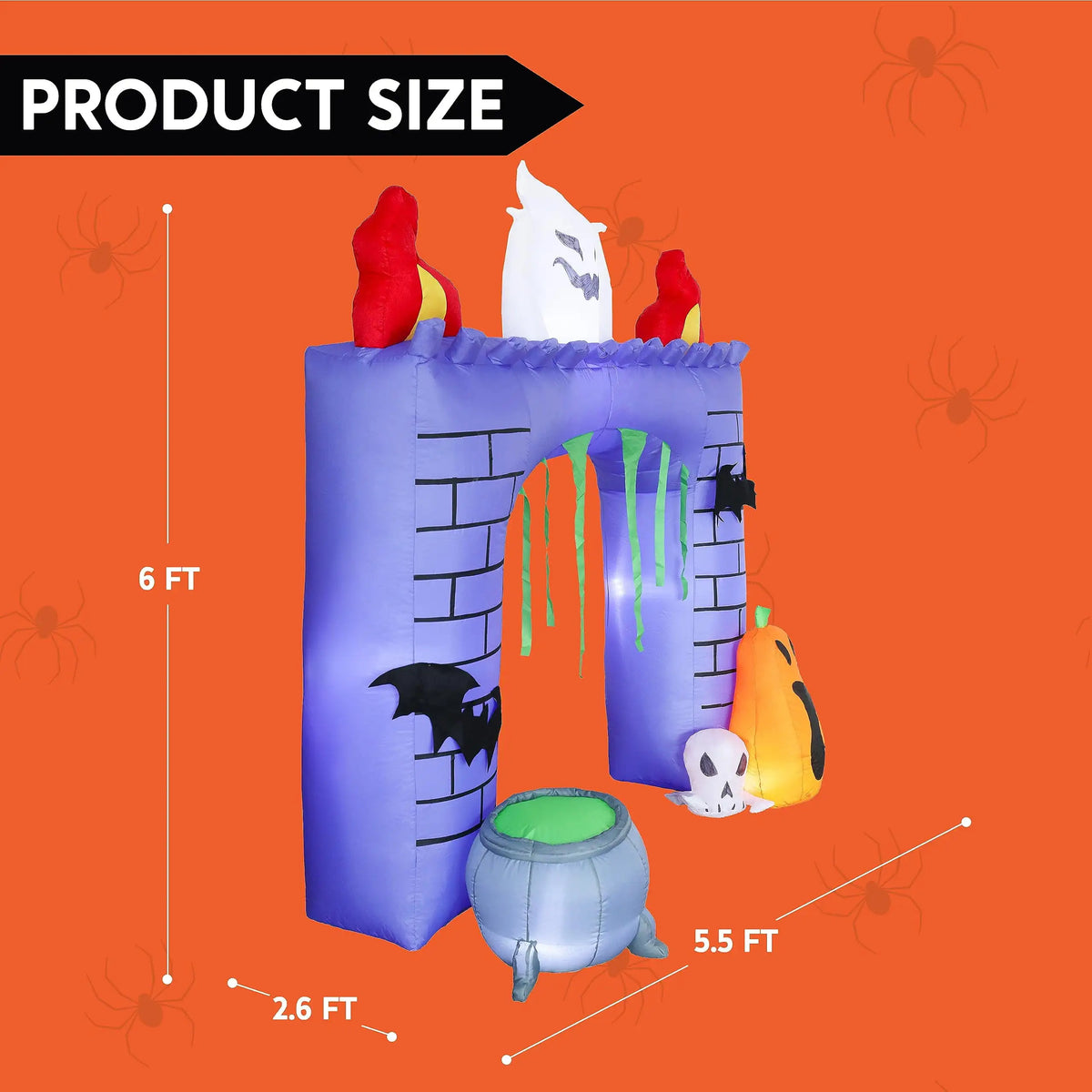 Joyfy Inflatable Haunted Castle Halloween LED Trunk Or Treat Decoration