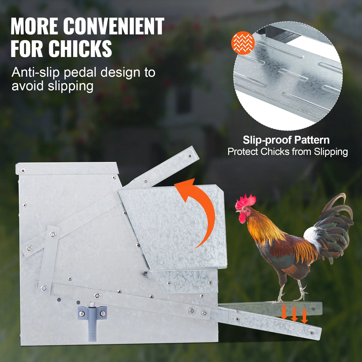 SucceBuy Automatic Galvanized Steel Chicken Poultry Feeder