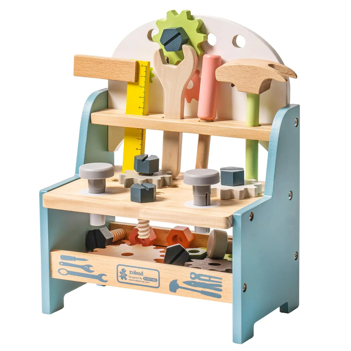 Robud Mini Wooden Montessori Tool Workbench Play Set