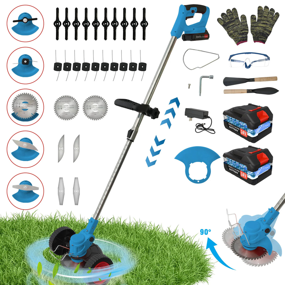 Cordless 21V Three In One Grass Trimmer Lawn Mower Edger