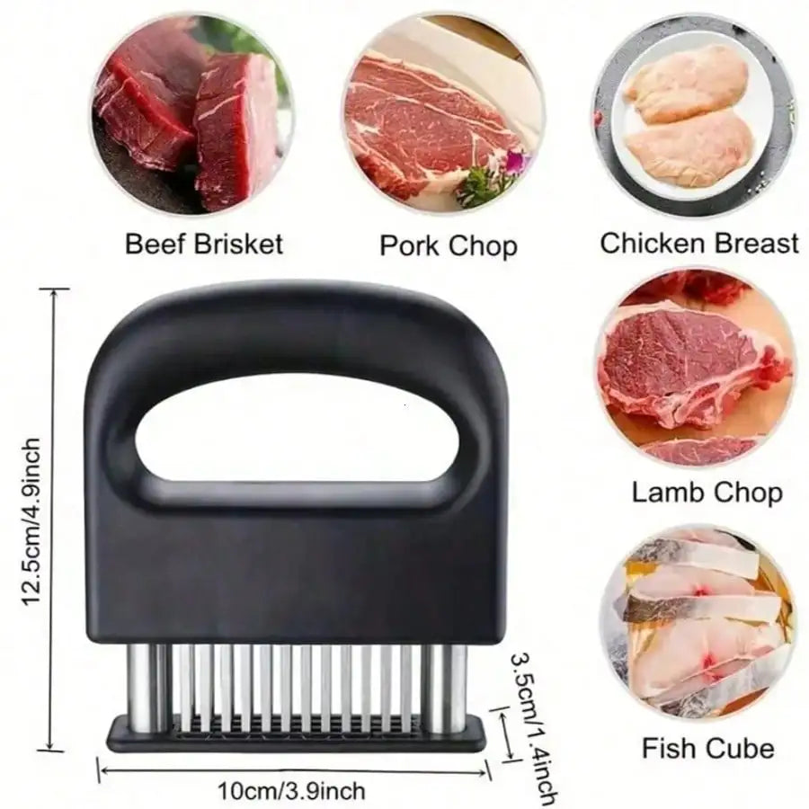 Stainless Steel Meat Tenderizer With Needle Blades Steak Kitchen Tool