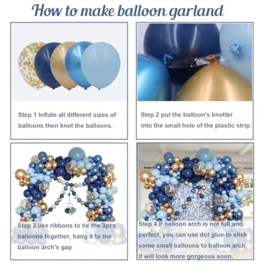Premium Balloons Arch Kit With Confetti And Chrome Balloons