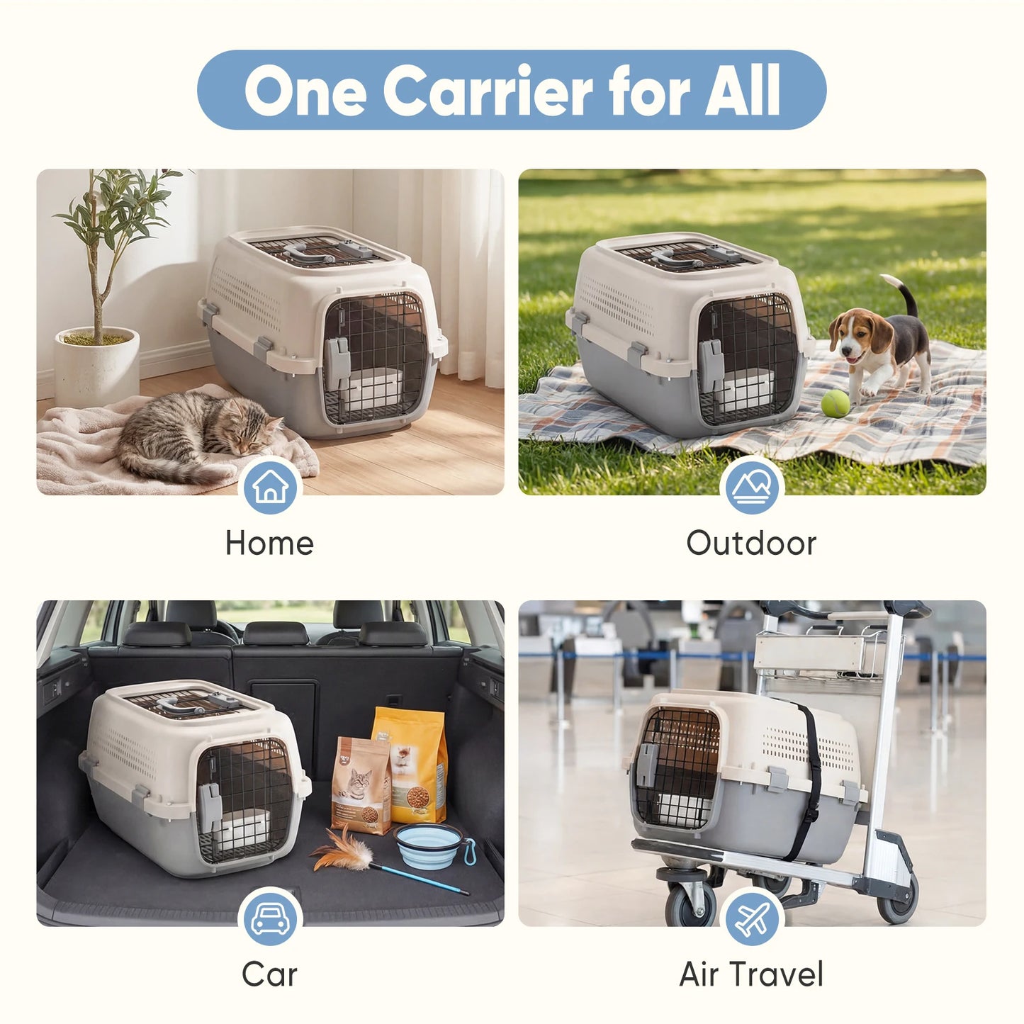 Portable Pet Carrier For Small Dogs With Top Access Door