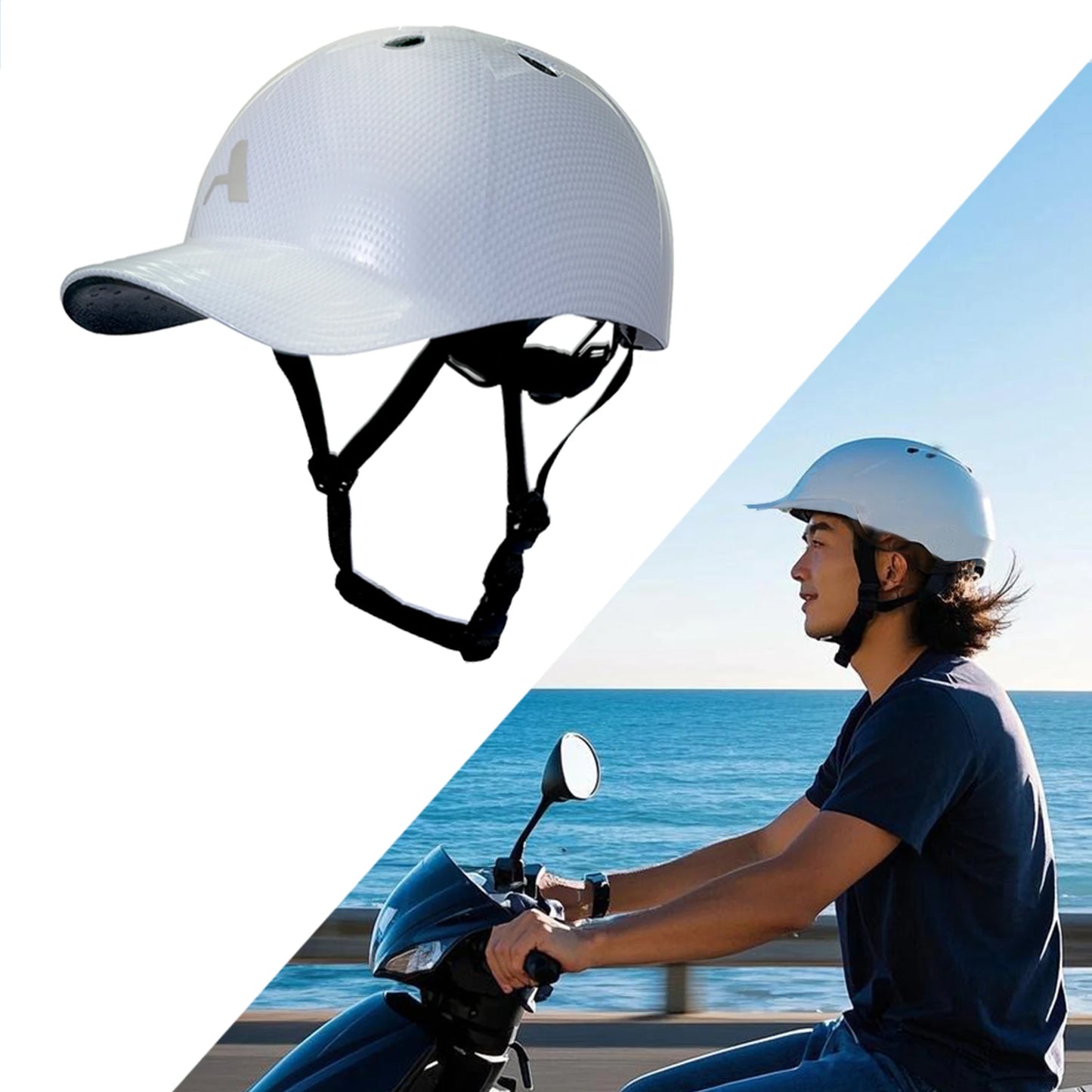 Adult Ebike Bike Helmet with Visor, Ultra Light Baseball Cap Style Bicycle Helmet Size Adjustable for Scooter Urban Commuter