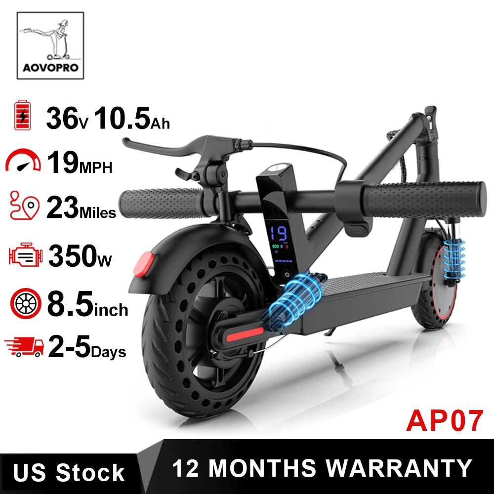 Aovopro Ap07 Electric Scooter Featuring App Control And Dual Suspension