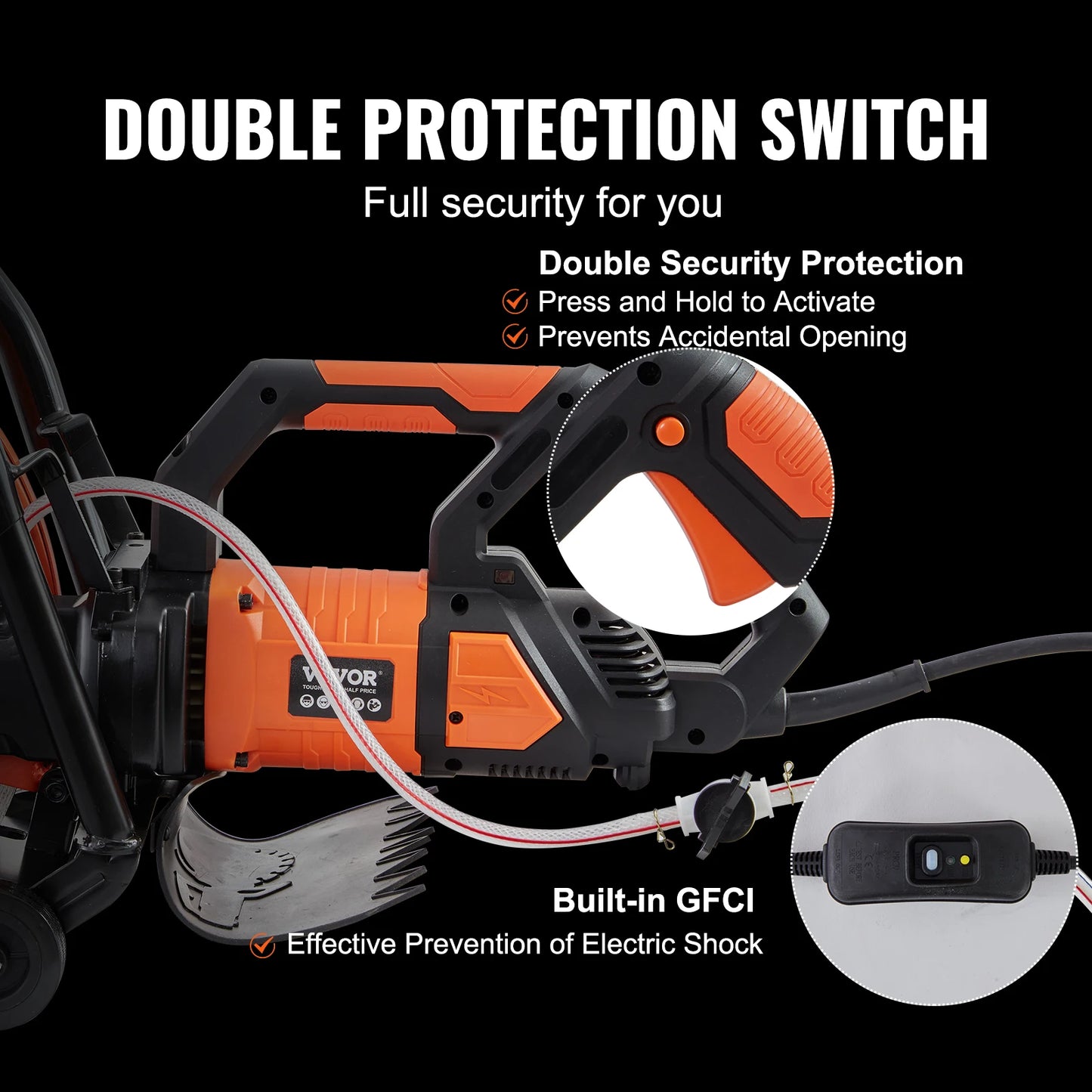 SucceBuy 3200 Watt Electric Concrete Saw With Adjustable Cutting Depth