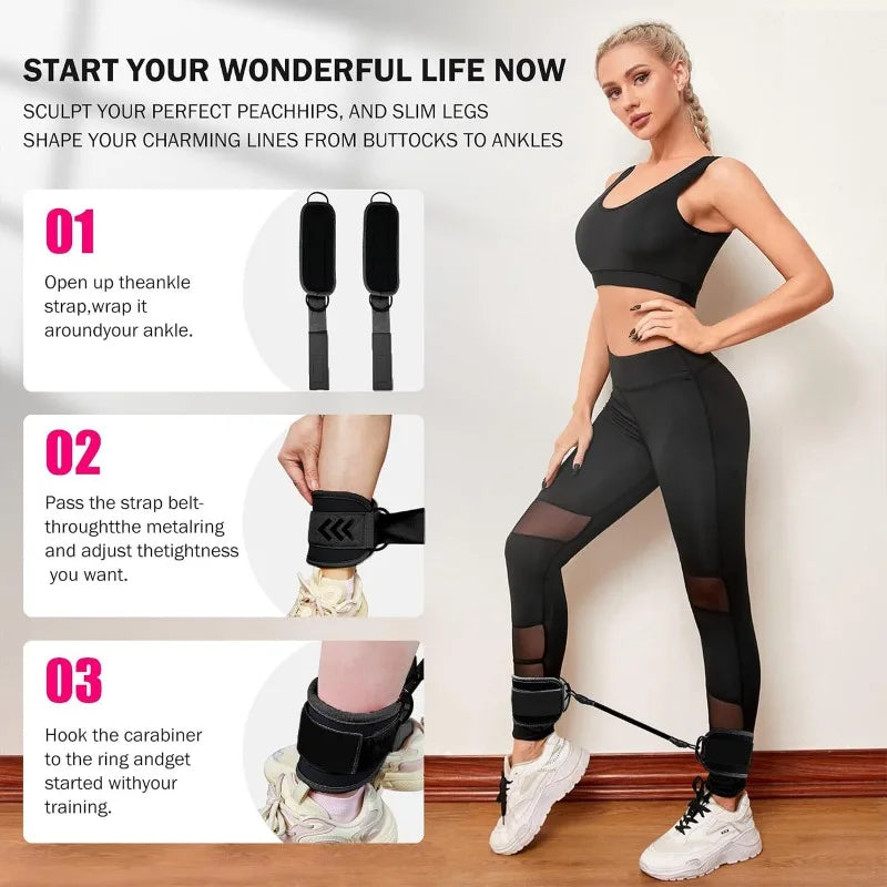Slip Resistant Ankle Resistance Bands for Leg and Glute Workouts