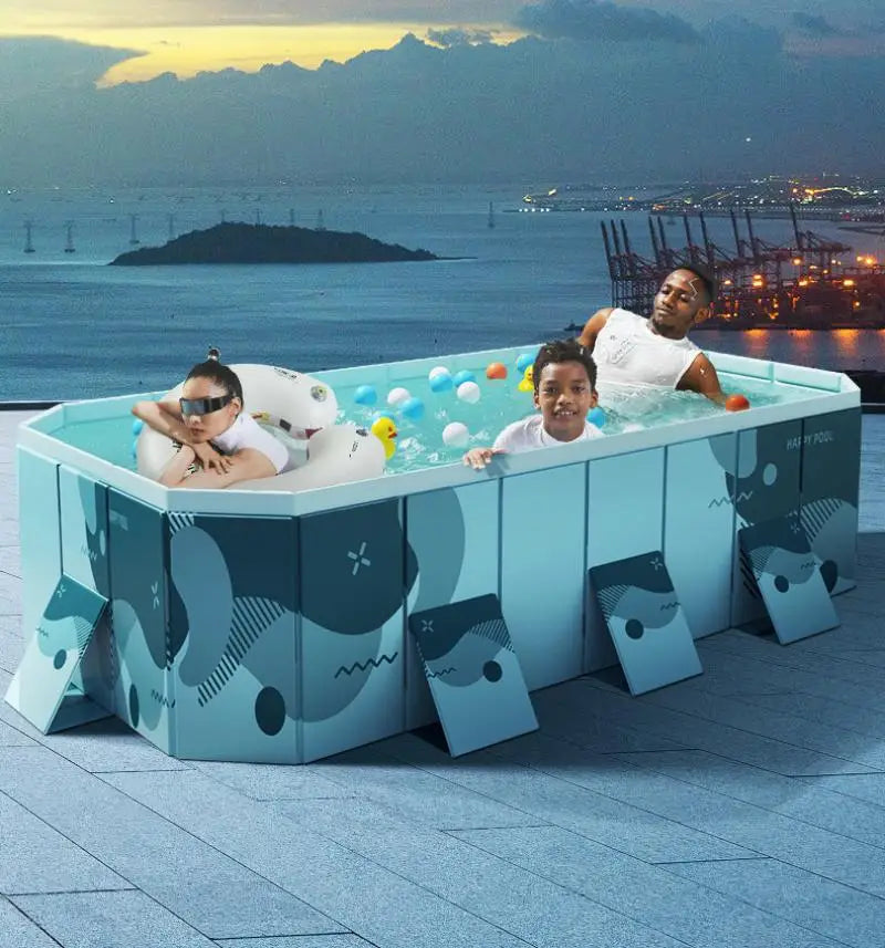 Family Edition Simple Pool Thickened Wear Resistant Inflatable Pool Outdoor Non Inflatable Playpool Children'S Home Pool Foldable