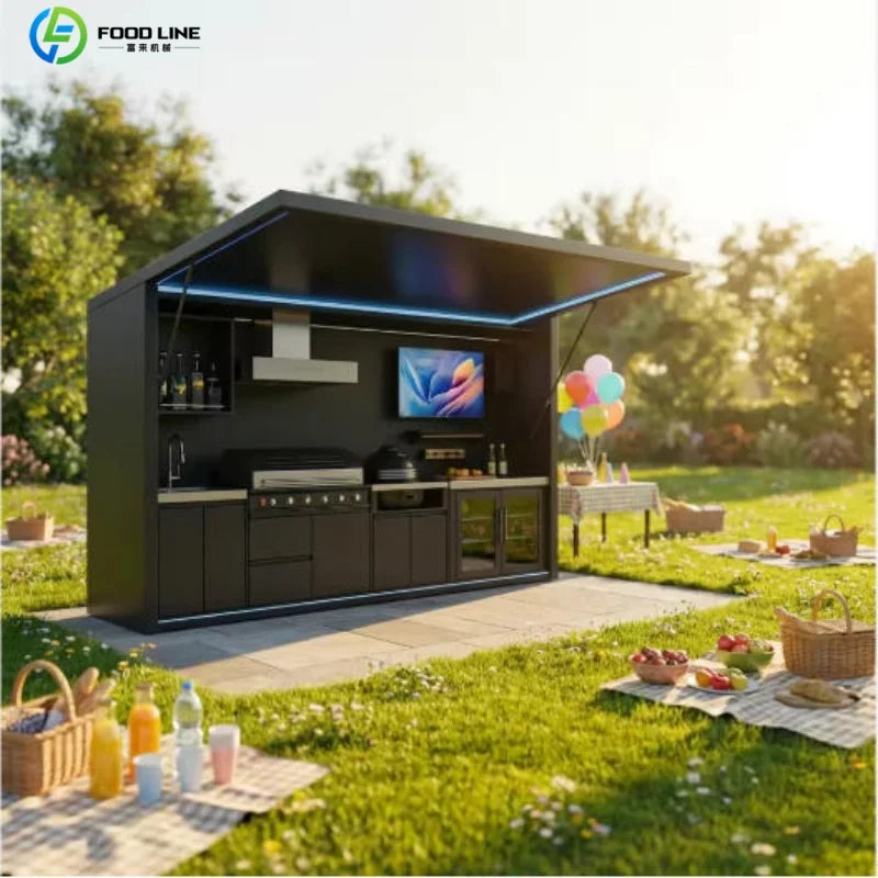 Outdoor Patio Kitchen BBQ Combo Weatherproof Storage Cabinet Stainless Steel Modular All in One Garden Backyard Customized