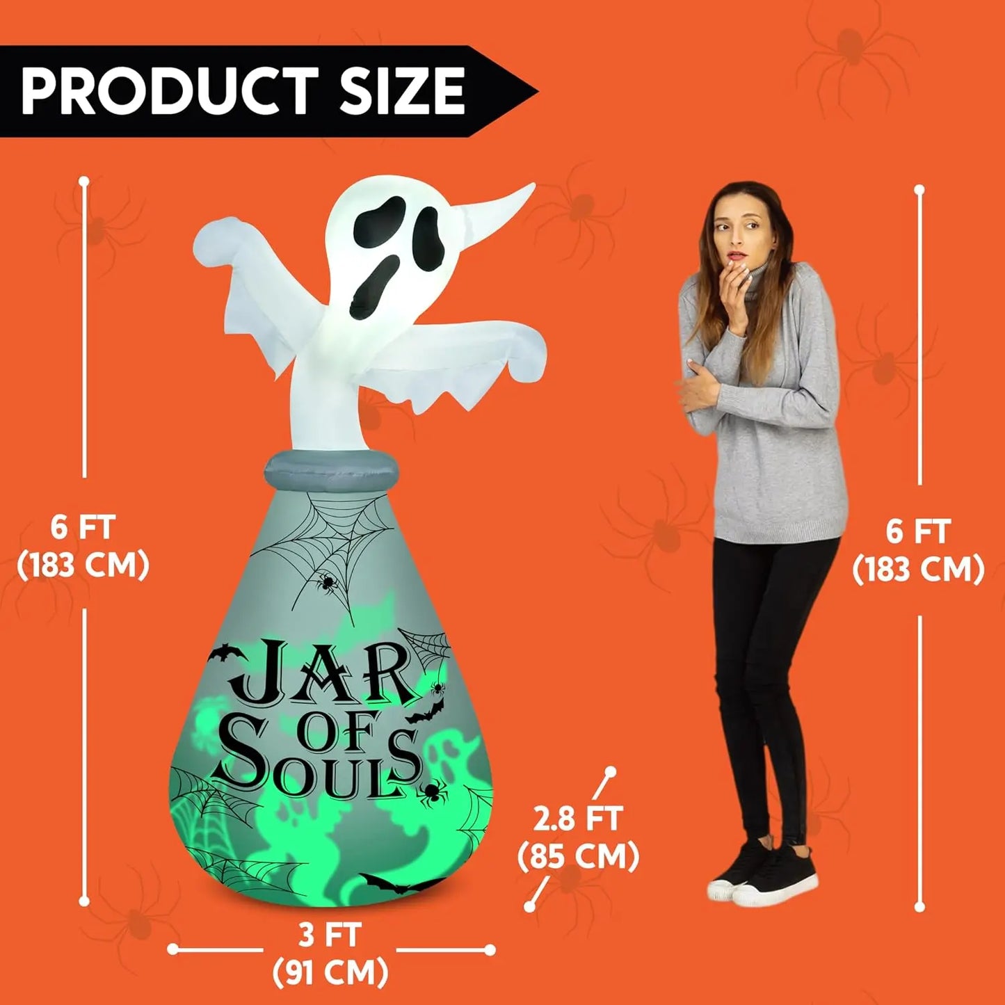 Joyfy Ghost Inflatable Outdoor Halloween Yard Decoration