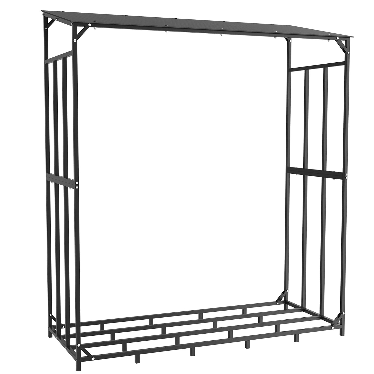 Heavy Duty Outdoor Firewood Rack With Waterproof Cover For Garden